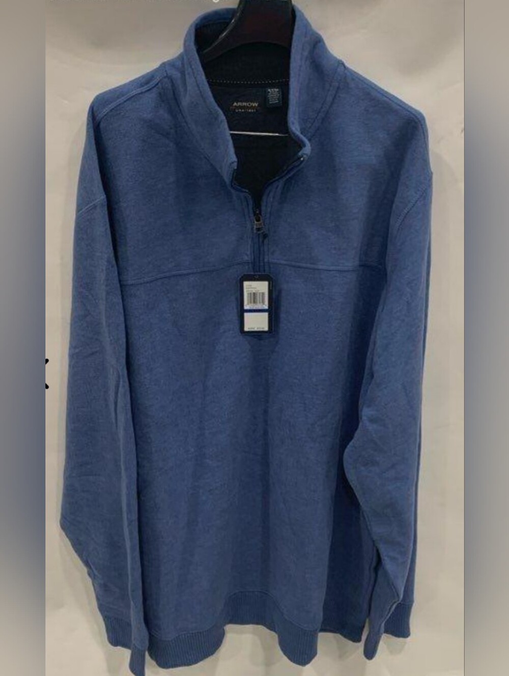 Arrow Men's Indigo Blue Half-Zip Sweater NWT